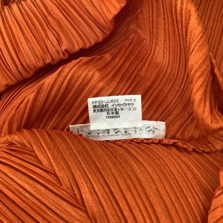  ISSEY MIYAKE イッセイミヤケ PLEATS PLEASE 変形 シャツ SIZE 3 PP33-JJ623 オレンジ
