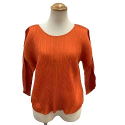 ISSEY MIYAKE イッセイミヤケ PLEATS PLEASE 変形カットソー SIZE 4 PP33-JK622 オレンジ Bランク