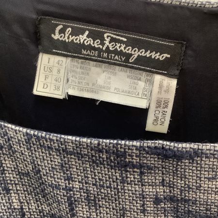 Ferragamo フェラガモ レディース ノースリーブワンピース SIZE 40 ネイビー