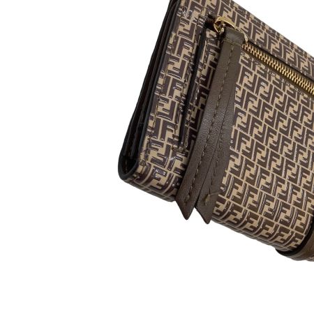 FENDI フェンディ 長財布 マイクロFF柄 ブラウン