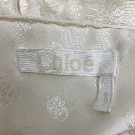  Chloe クロエ レディース　カットソー シルク100% 総柄 刺繍 SIZE 36 ホワイト