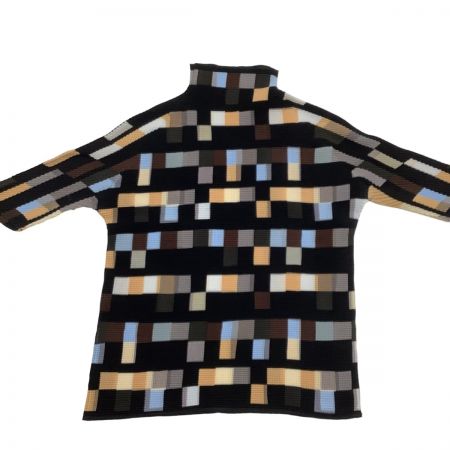  ISSEY MIYAKE (T.) イッセイミヤケ カットソー ワッフルプリーツ スクエア SIZE M MM02FT902 ブラック