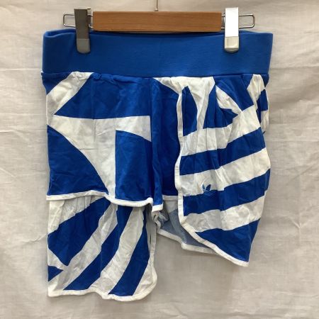 adidas アディダス レディース セットアップ Tシャツ パンツ アシンメトリー SIZE L ホワイト×ブルー