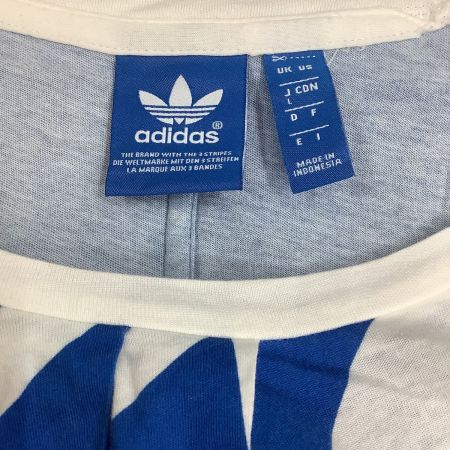 adidas アディダス レディース セットアップ Tシャツ パンツ アシンメトリー SIZE L ホワイト×ブルー