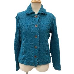 ♪♪ ISSEY MIYAKE イッセイミヤケ Me ミー レディース ジャケット SIZE Free MI84FC421 エメラルドグリーン Bランク