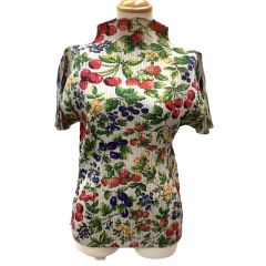 ISSEY MIYAKE イッセイミヤケ PLEATS PLEASE カットソー フルーツ SIZE 4 PP41-JK682 ベージュ Bランク