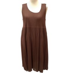 ♪♪ ISSEY MIYAKE イッセイミヤケ PLEATS PLEASE ワンピース 消しプリーツ PP03-JT187 ブラウン Cランク