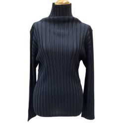 ♪♪ ISSEY MIYAKE イッセイミヤケ PLEATS PLEASE タートルネックカットソー  PP91-FK363 ネイビー Bランク
