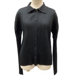 ♪♪ ISSEY MIYAKE イッセイミヤケ PLEATS PLEASE シャツ SIZE 3 PP23-JJ189 ブラック Cランク