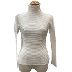 ♪♪ ISSEY MIYAKE イッセイミヤケ ワッフルプリーツ カットソー SIZE 2 IM04FT506 ホワイト Bランク