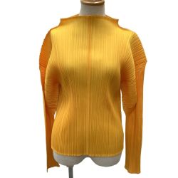 ♪♪ ISSEY MIYAKE イッセイミヤケ PLEATS PLEASE フリルライン  カットソー PP41-JK122 イエロー Bランク
