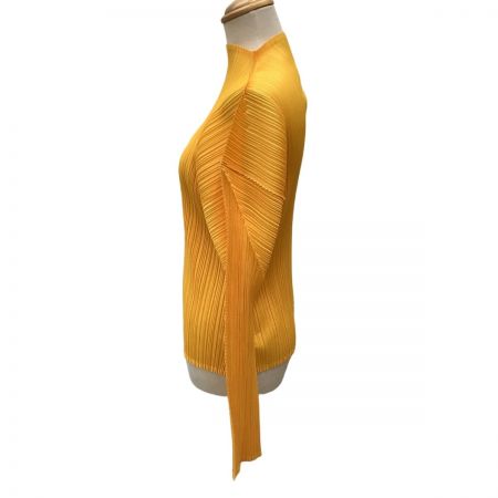  ISSEY MIYAKE イッセイミヤケ PLEATS PLEASE フリルライン  カットソー PP41-JK122 イエロー