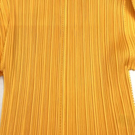  ISSEY MIYAKE イッセイミヤケ PLEATS PLEASE フリルライン  カットソー PP41-JK122 イエロー