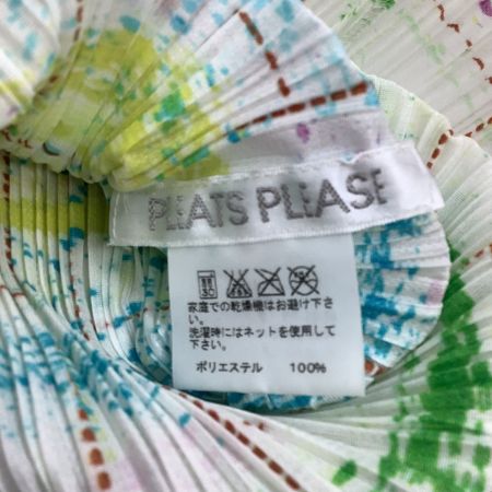 ISSEY MIYAKE イッセイミヤケ PLEATS PLEASE カットソー ペンキ柄 チェック PP71-JK601 ホワイト