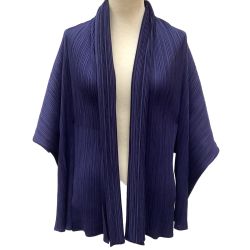 ♪♪ ISSEY MIYAKE イッセイミヤケ PLEATS PLEASE 横プリーツ ボレロ カーディガン  PP63-JO512 パープル Bランク