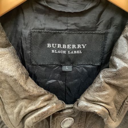 BURBERRY BLACK LABEL バーバリーブラックレーベル メンズ レザージャケット シワ加工 SIZE L ブラウン ｜中古｜なんでもリサイクルビッグバン