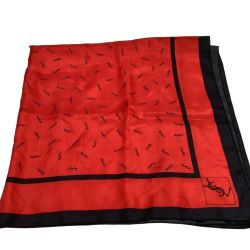 ♪♪ Yves Saint Laurent イブサンローラン スカーフ  レッド Bランク