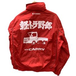 ♪♪ 軽トラ野郎 SUZUKI スズキ キャリー ナイロン ジャケット ジャンパー 非売品 SIZE L レッド Bランク