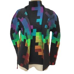 ♪♪ ISSEY MIYAKE me イッセイミヤケ ワッフルプリーツ アンサンブル 四角 MI73FK215 MI73FO211 ブラック Bランク