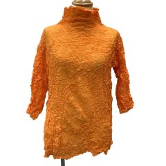 ISSEY MIYAKE イッセイミヤケ レディース カットソー シワ加工 SIZE M IM02FJ960 オレンジ Bランク