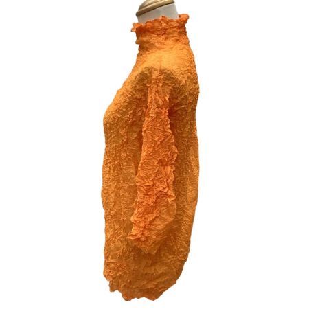 ISSEY MIYAKE イッセイミヤケ レディース カットソー シワ加工 SIZE M IM02FJ960 オレンジ