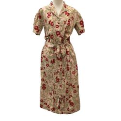 PINK HOUSE ピンクハウス レディース ワンピース 花柄 前開きボタン リボン ピコフリル ピンク Bランク