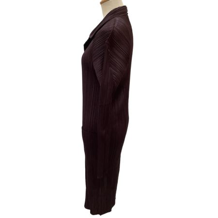 ISSEY MIYAKE イッセイミヤケ PLEATS PLEASE ロングジャケット SIZE 3 PP63-JA512 焦げ茶