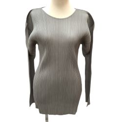 ♪♪ ISSEY MIYAKE イッセイミヤケ PLEATS PLEASE カットソー チュニック SIZE 4 PP04-JK602 グレー Bランク