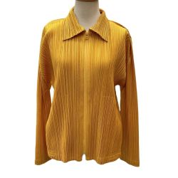 ♪♪ ISSEY MIYAKE イッセイミヤケ PLEATS PLEASE ブルゾン SIZE 3 PP83-JC646 イエロー Bランク