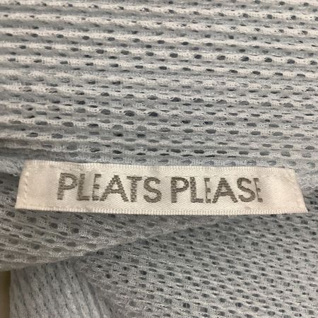  ISSEY MIYAKE イッセイミヤケ PLEATS PLEASE メッシュ カーディガン  ライトグレー