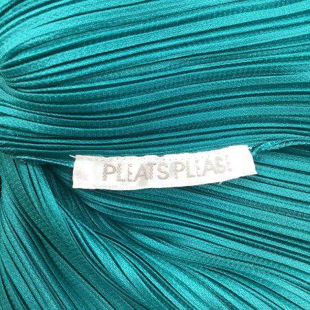  ISSEY MIYAKE イッセイミヤケ PLEATS PLEASE ノースリーブ カットソー 変形 グリーン×グレー×ブラック