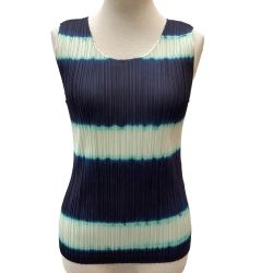 ♪♪ ISSEY MIYAKE イッセイミヤケ PLEATS PLEASE ノースリーブカットソー タイダイ  グラデーション ネイビー Bランク