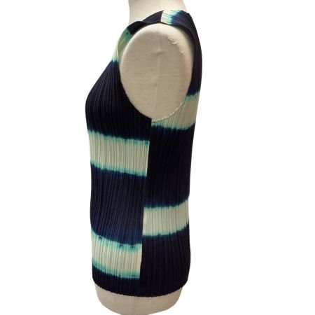  ISSEY MIYAKE イッセイミヤケ PLEATS PLEASE ノースリーブカットソー タイダイ  グラデーション ネイビー
