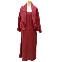 JURGEN LEHL ヨーガンレール レディース アンサンブル ジャケット ワンピース SIZE M レッド Bランク