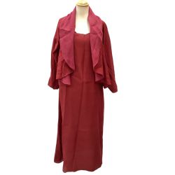 JURGEN LEHL ヨーガンレール レディース アンサンブル ジャケット ワンピース SIZE M レッド Bランク