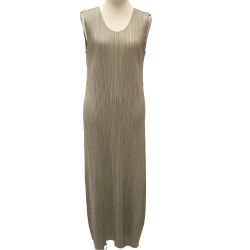 ♪♪ ISSEY MIYAKE イッセイミヤケ PLEATS PLEASE Aライン ワンピース SIZE 2 PP14-JH695 ベージュ Bランク