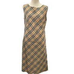 ♪♪ BURBERRY LONDON バーバリーロンドン レディース ノースリーブワンピース SIZE 38 ベージュ Bランク