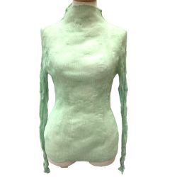 ♪♪ ISSEY MIYAKE イッセイミヤケ 波プリーツ シフォン カットソー SIZE 2 IF92FJ412 ペパーミントグリーン Bランク