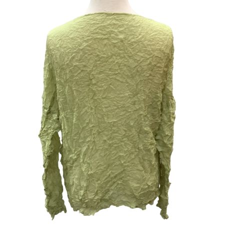 ISSEY MIYAKE イッセイミヤケ カットソー シワ加工 シフォン 黄緑