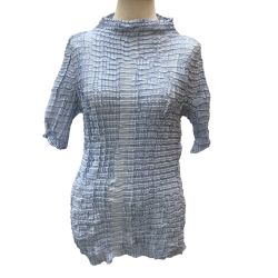 ♪♪ ISSEY MIYAKE イッセイミヤケ  プリーツ 変形 スクエア カットソー SIZE L IM02FJ915 スカイブルー Bランク