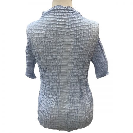  ISSEY MIYAKE イッセイミヤケ  プリーツ 変形 スクエア カットソー SIZE L IM02FJ915 スカイブルー