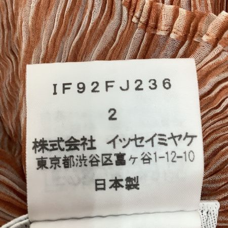  ISSEY MIYAKE イッセイミヤケ 波プリーツ ストライプ SIZE 2 IF92FJ236 オレンジ