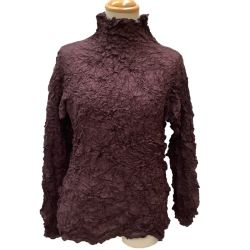 ♪♪ ISSEY MIYAKE イッセイミヤケ カットソー ワッシャー加工 SIZE L IM94-FJ960 ワインレッド Bランク