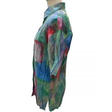  ISSEY MIYAKE イッセイミヤケ カラフル シャツ シワ加工 SIZE 2 IM34FJ734