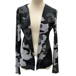 ♪♪ ISSEY MIYAKE イッセイミヤケ プリーツ カーディガン 迷彩 PLEATS SIZE 2 IF72FD225 グレー Bランク