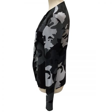  ISSEY MIYAKE イッセイミヤケ プリーツ カーディガン 迷彩 PLEATS SIZE 2 IF72FD225 グレー