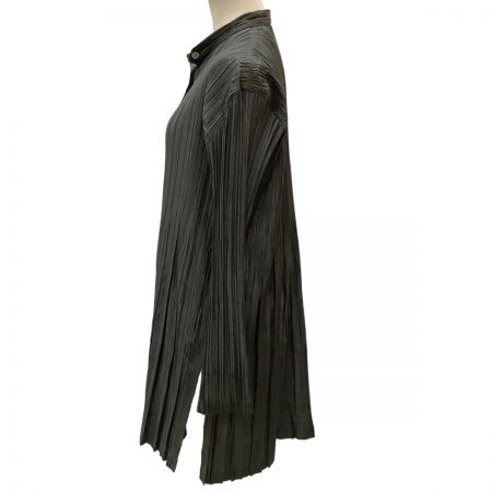  ISSEY MIYAKE イッセイミヤケ プリーツ シャツワンピース SIZE L IM92-FJ917 カーキ