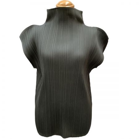  ISSEY MIYAKE イッセイミヤケ ノースリーブカットソー  プリーツ  SIZE M IM31-JK528 グレー