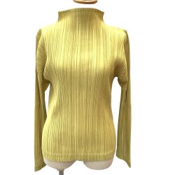 ISSEY MIYAKE イッセイミヤケ PLEATS PLEASE カットソー SIZE 4 PP83-JK207 イエロー Bランク