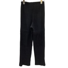 ISSEY MIYAKE イッセイミヤケ プリーツ 柄 パンツ チェック ブラック Bランク